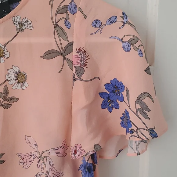 J. Crew tullerie flutter sleeve floral top s small - Picture 7 of 7